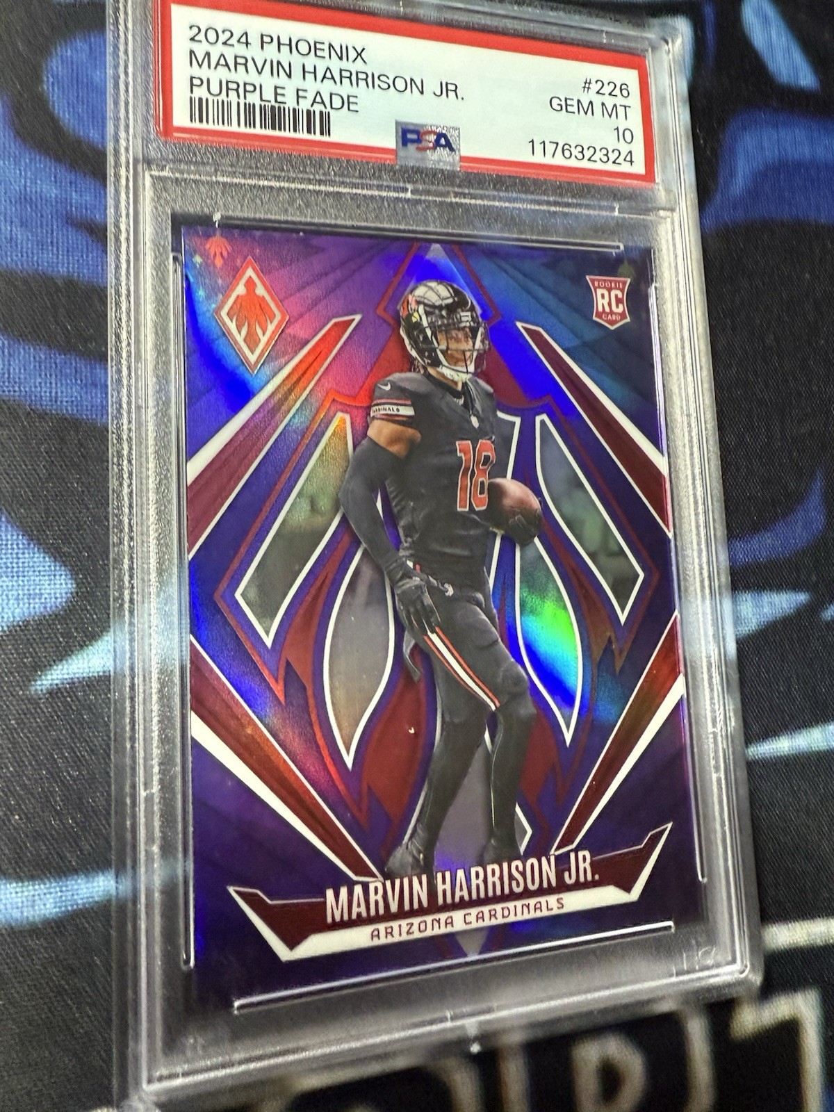2024 Panini Phoenix Marvin Harrison Jr. #226 Purple Fade PSA 10!! view 3