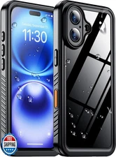 Temdan Compatible with iPhone 16 Case Waterproof, Built-in Screen and Camera 