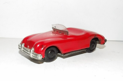 VTG 1950s60s Marx Toys Japan Small Tin Friction Sportscar Car Red