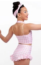 Weissman Dance  wipeout  Pink Checker Two Piece Suit 17452 IC 7/8