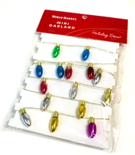 World Market MINI "CHRISTMAS LIGHTS" MULTICOLORED GARLAND* 4 FEET NIP
