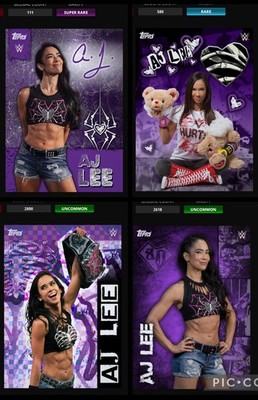 DIGITAL CARD 2025 TOPPS WWE SLAM ASCENDANCY AJ LEE PURPLE SR/RARE/2xUC 4 CARD