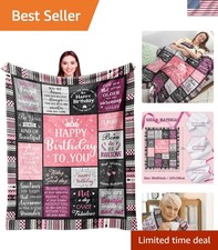 Birthday Gifts for Women Girls Throw Blanket 60"X50", Happy Birthday Decorati...