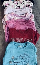 LOT OF 7 GIRLS Short Sleeve Casual Tee Tops SZ 5 Disney Brands And More