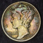 1938-D "Rainbow Toning" Mercury Silver Dime 10C - COINGIANTS -