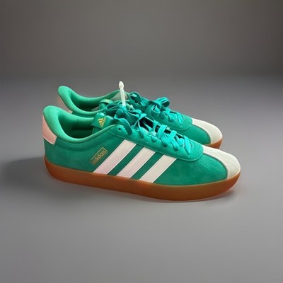 adidas VL Court 3.0 Green Gum Suede Sneakers Size 12 Men's Athletic JP5285