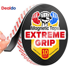 Super Sticky Magnetic Tape 10 Feet X 1/2 Inch - Stong Magnet Strip with Adhesi