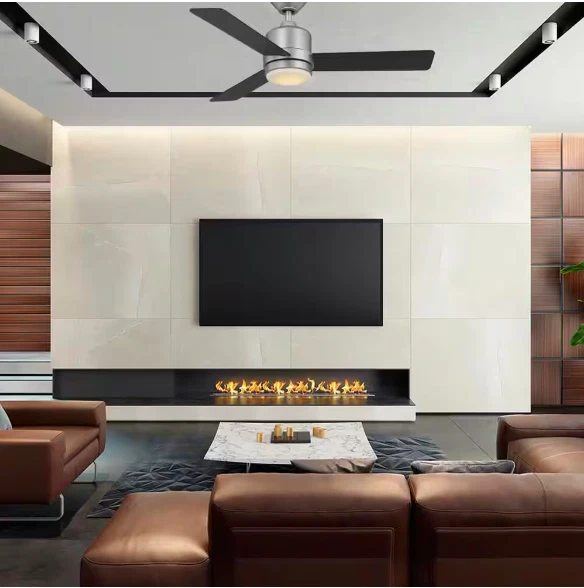 Hampton Bay Castlegate 44" LED Ceiling Fan Silver Indoor 3-Blade Light Remote 🔷 - Image 3 of 4