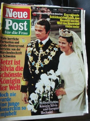 Princess Prinzessin Queen Königin Silvia Carl Gustaf 1976 Hochzeit Royal Stars