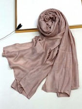14 Old Fan Dusty Rose Soft Solid Hijab Shawl Breathable Elegant Headwrap