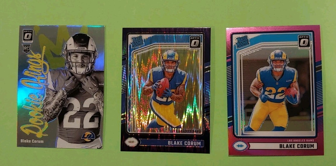 2024 Donruss Optic Blake Corum Rookie Kings Purple Shock Pink Prizm Rams