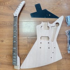 US Warehouse DIY Explorer Electric Guitar with Mahogany Body Rosewood Fretboard