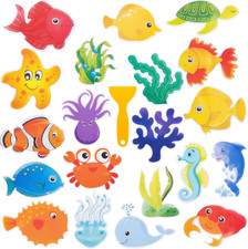 Bathtub Non-Slip Stickers for Shower - 20 PCS Large Anti-Slip Cute Sea Creature