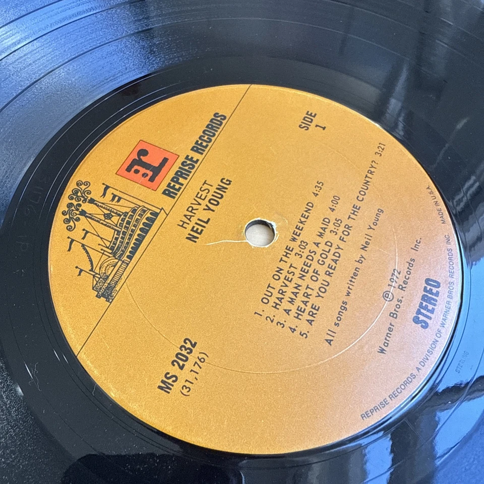 1970s Neil Young Harvest Vintage Vinyl LP Record US Pressing! Reprise - Image 3 of 4