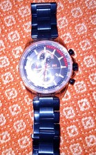 Stainless Steel Back Uhr in Blau
