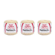 3 Pack 150y Bridal White Aunt Lydia Fashion Crochet Cotton, Gauge 3, Thread