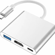 USB-C to HDMI Adapter, 4K 60Hz with 60W PD USB 3.0 Multiport
