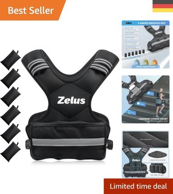ZELUS Schwarz Gewichtsweste für Damen und Herren    für Laufen & Training