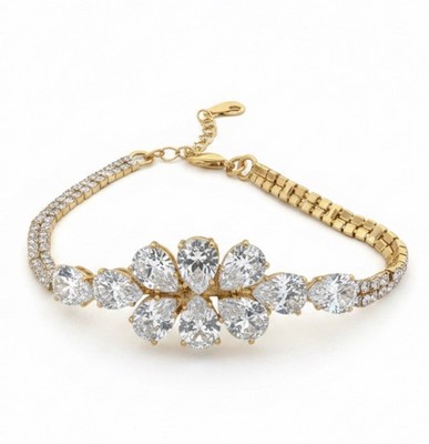 Rhinestone Cubic Zirconia Crystal Tennis Bracelet Women Jewellery Gift Bangle