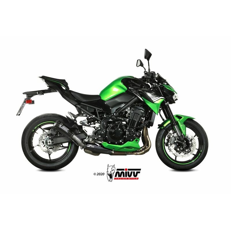 Silencieux MIVV MK3 carbone avec embout inox échappement compact pour Kawasaki Z900