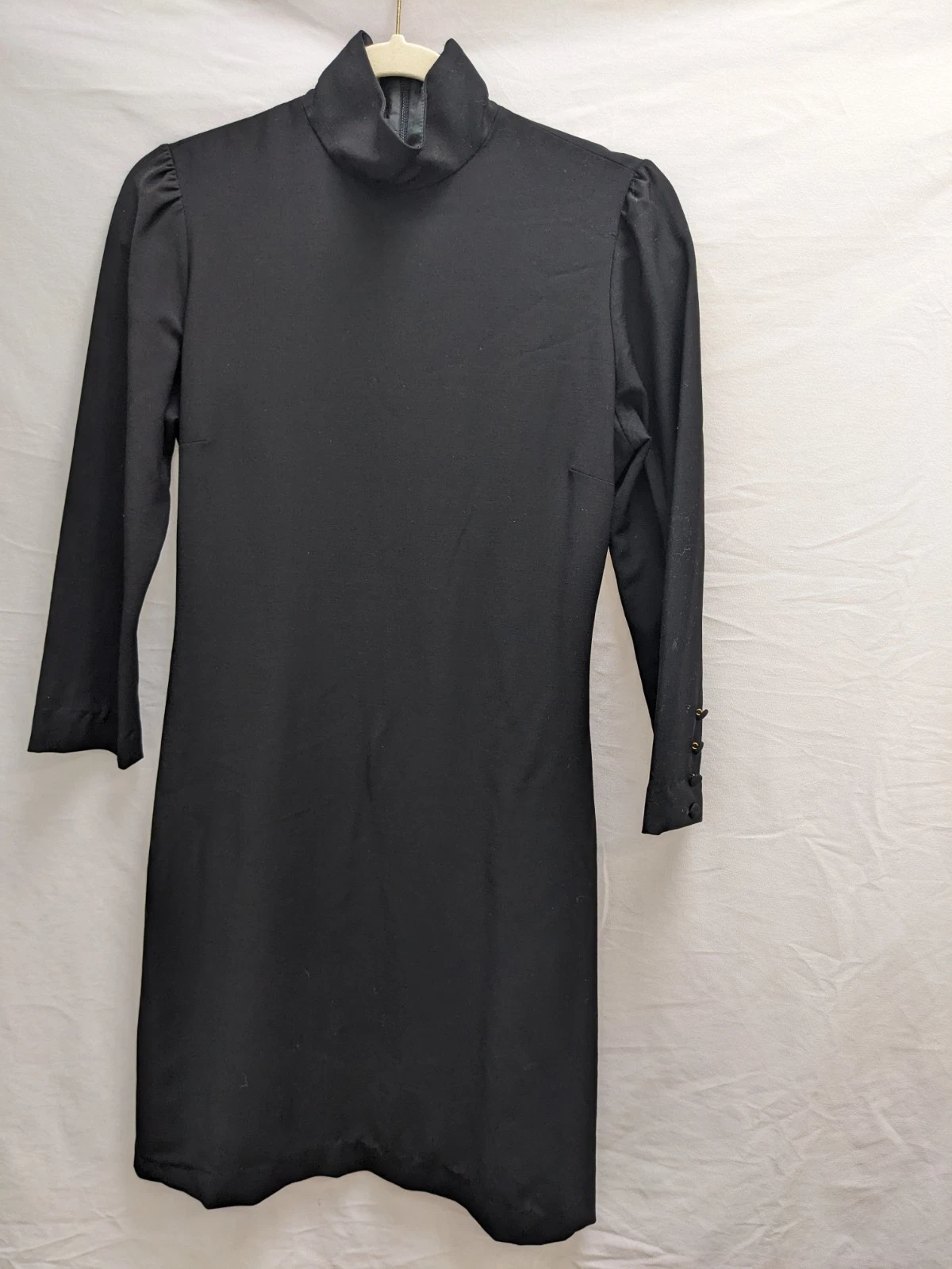 Abito Burberry London lana leggera tg 4 nero finto collo Made in Italy lunghezza ginocchio