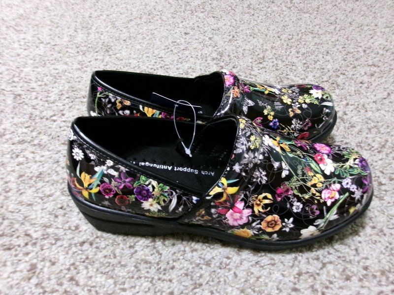 Spring Step Valor Floral Clogs Womens Size10 Black Slip On Garden Comfort Shoes
