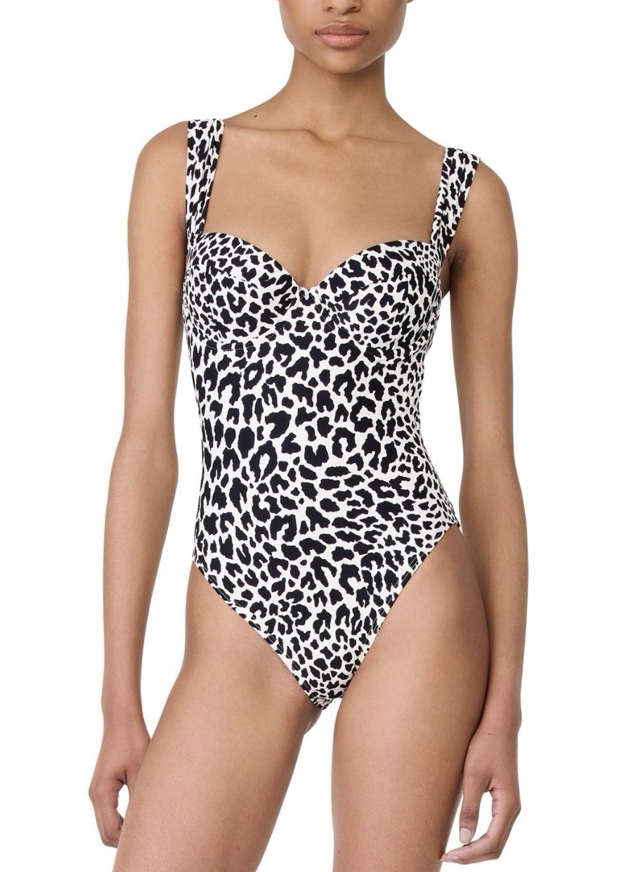 Kate Spade New York  Women's Shirred Strap One-Piece Swimsuit Black, Size-M