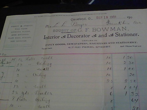 1901 statement G.F. Bowman Interior Decorator and Stationer Cleveland Ohio n4 - Bild 2 von 3