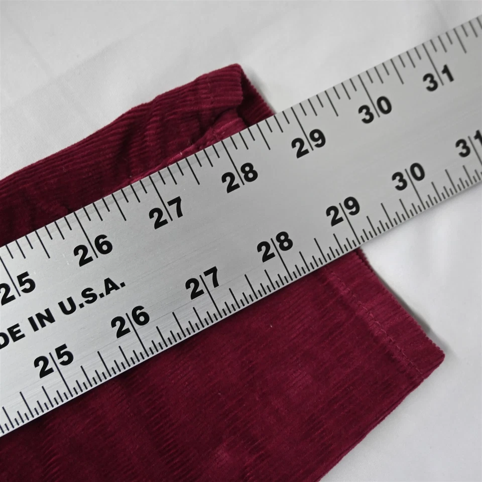 Pantalones Hollister 3/26 rojos de pana ajustados elásticos para mujer 5 bolsillos Foto 4 de 4