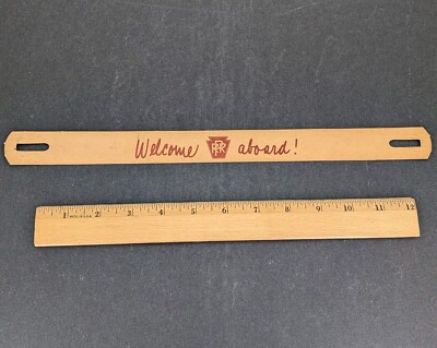 PRR Welcome Aboard Sign Backing Paper Board Vintage Logo Pennsylvania Railroad