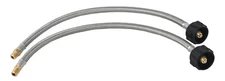 Pair (2) RV 18" Steel Braided Pigtail Propane Gas Hose Tank Connector Trailer