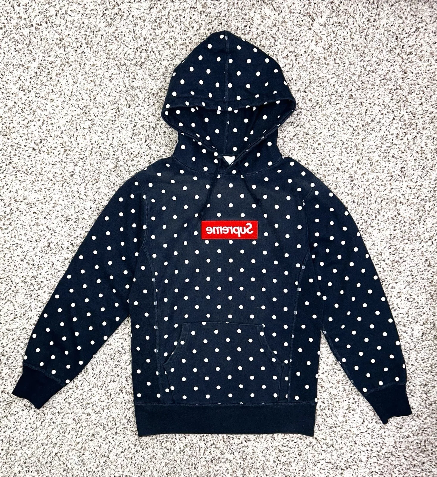 SUPREME x COMME des GARCONS SHIRT boîte logo à pois sweat à capuche homme taille S CDG