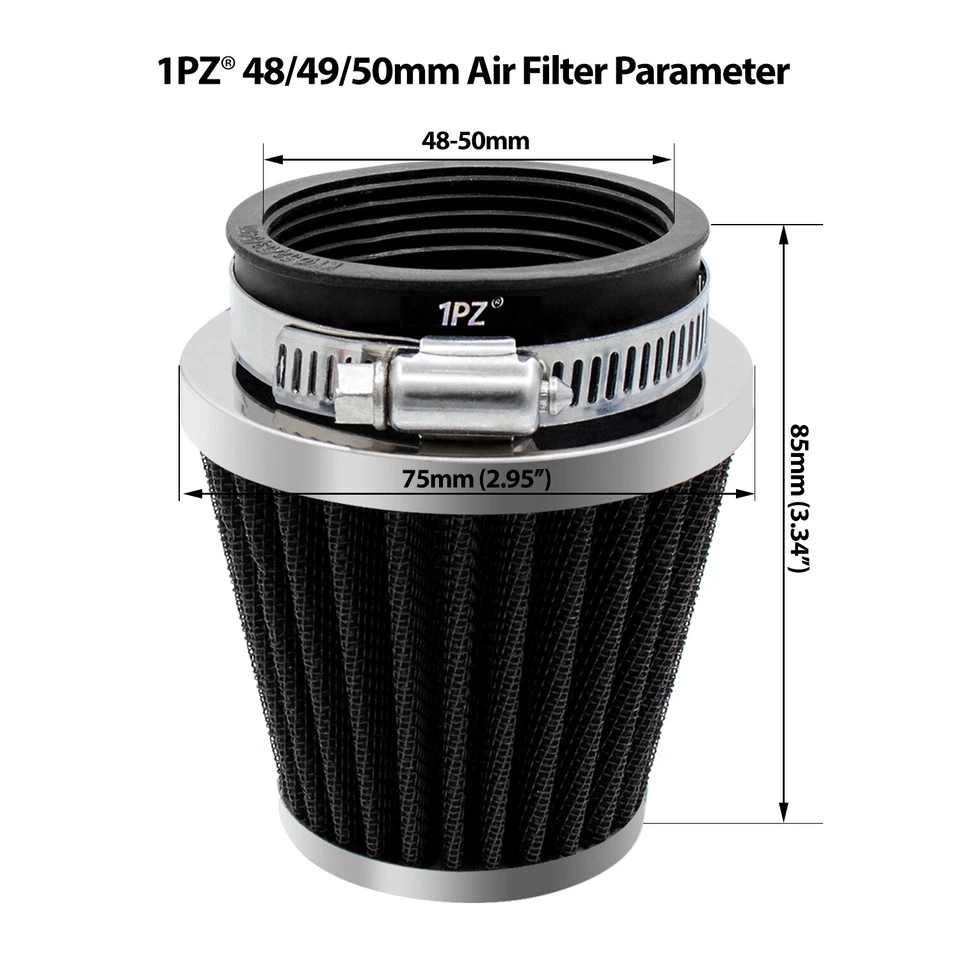 2 x48-50mm Air Intake Filter For Yamaha DT80 RD80 RD80L RD125 Pit Dirt Bike ATV - Image 2 of 4