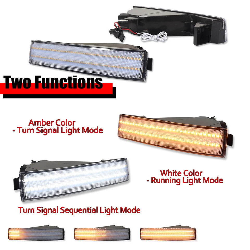 For 1992-1996 Honda Prelude Clear Lens SWITCHBACK LED Signal DRL Lights Set of 2 - Image 2 of 4