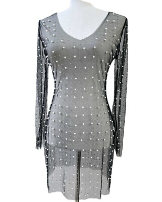 metallic cocktail dresses Shimmer Sweet Long Sleeve Metallic Dress Black Gold / Small
