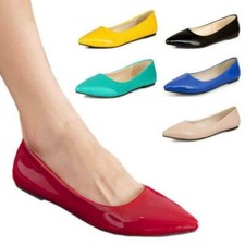 Womens Slip On Vintage pointed Shoes Dolly Ballet shoes US Size 4-10