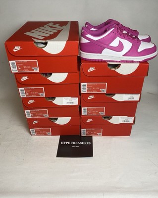 BRAND NEW NIKE DUNK LOW ACTIVE FUCHSIA GS FJ0704-100 4Y,5Y,5.5Y,6Y FAST SHIPPING