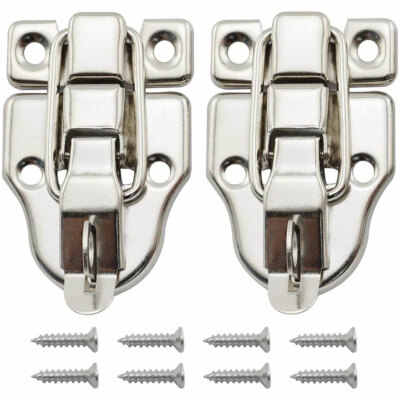 2Pcs Retro Style Box Lock Clasp w/Screws Toggle Latch Buckle Jewelry Box Cabinet