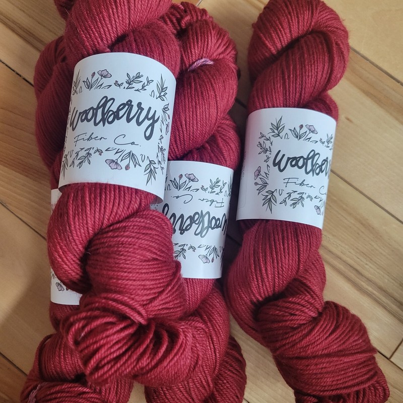 4 Skeins Woolberry Fiber Co Hand Dyed Yarn, NEW, DK, Superwash Merino 