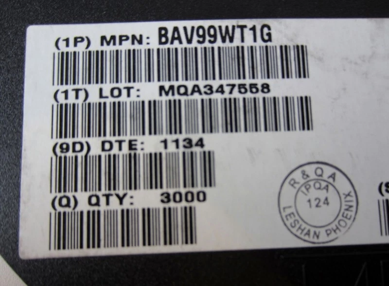 (5.380 piezas) INTERRUPTOR DIODO ÉPICO DOBLE 70V SC-70 BAV99WT1G Rectificador Foto 3 de 4
