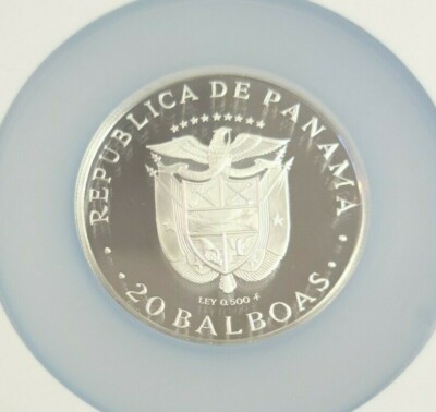 1983 PANAMA SILVER 20 BALBOAS BOLIVAR ANNIVERSARY NGC PF 69 ULTRA