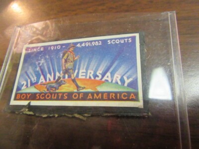 1931 BSA 21st Anniversary Sticker on Black Cardboard  2 3/4 by 1  1/2       NPC3