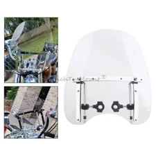 Universal 17"x16" Clear Windshield For Harley Honda 7/8" 1" Handlebar Motorcycle