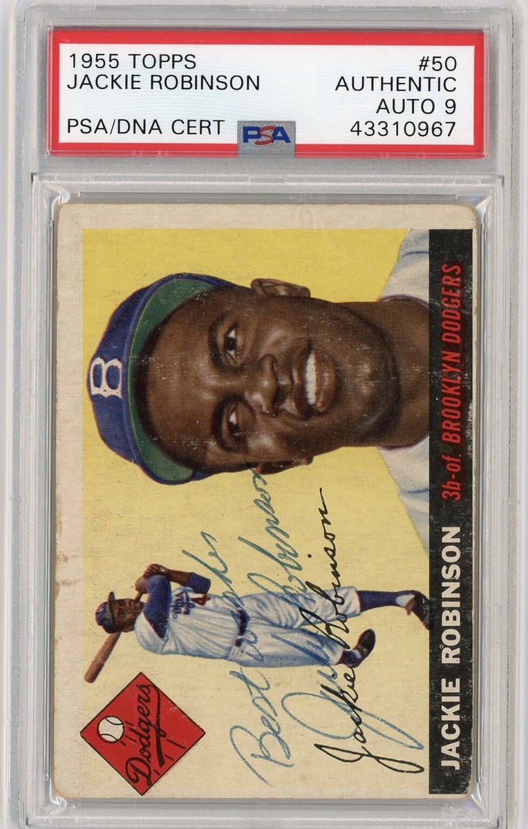 1955 Topps Jackie Robinson SIGNED PSA MINT 9 AUTO Authentic