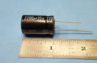 (50 pcs) Capacitor , TKR222M1VDXL, JAMICON, 2200 UF/MF, 35VDC, 20%, RADIAL
