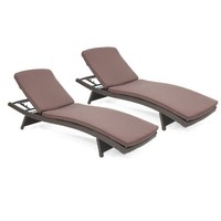 Jeco Wicker Adjustable Chaise Lounge With Cocoa Brown Cushion Set Of 2 on sale Jeco Wicker Adjustable Chaise Lounge With Cocoa Brown Cushion Set Of 2 on sale
