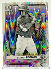 2021 Bowman Chrome Brainer Bonaci Black & White RayWave Refractor #BDC-54 Boston