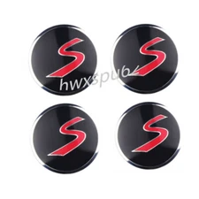 2.2IN 3D S logo Wheel Center Sticker 56mm Car Wheels Hub Decals for MINI COOPERS