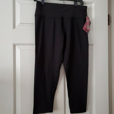 Womens Black Ultrasoft Fleece-lined Sz L Activewear Leggings by Starting Point