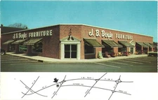 Map And Building of JB Boyle Furniture Company, Maywood, New Jersey Postcard